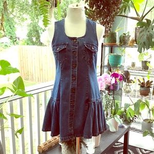90s vintage denim jordache jumper dress